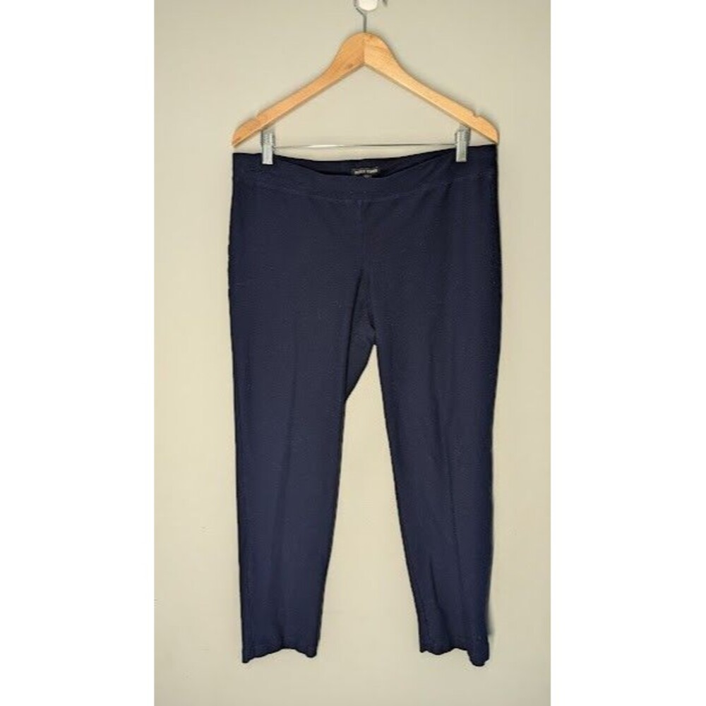 EILEEN FISHER Women Elastic Waist Super Comfy Ankle Capri Pants L Blue